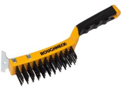 Carbon Steel Wire Brush Soft Grip with Scraper 300mm (12in) – 4 Row