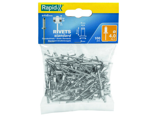 Standard Aluminium Rivets 4 x 8mm Bag of 100 - Image 2