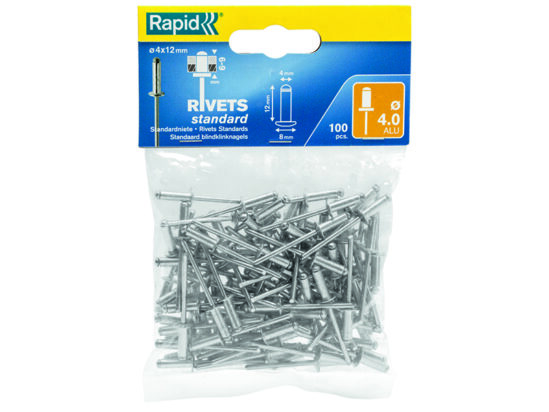 Standard Aluminium Rivets 4 x 12mm Bag of 100 - Image 2