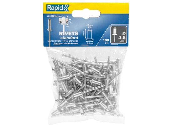 Standard Aluminium Rivets 4.8 x 10mm Bag of 100 - Image 2