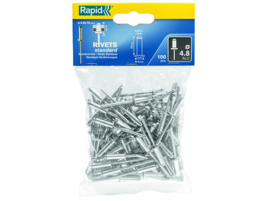 Standard Aluminium Rivets 4.8 x 16mm Bag of 100 - Image 2