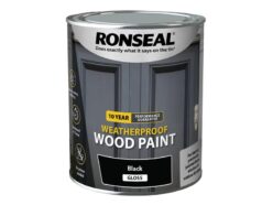 10 Year Weatherproof Wood Paint Black Gloss 750ml