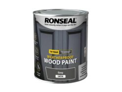 10 Year Weatherproof Wood Paint Grey Satin 750ml