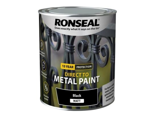 Direct to Metal Paint Black Matt 750ml