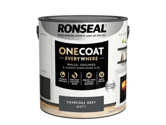 One Coat Everywhere Interior Paint Charcoal Grey Matt 2.5 litre