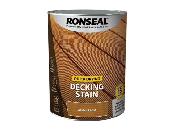 Quick Drying Decking Stain Golden Cedar 5 litre