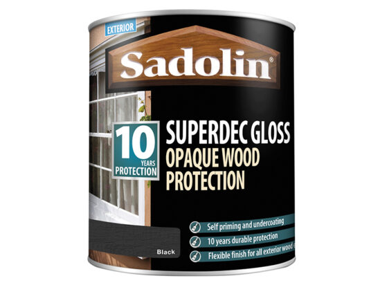 Superdec Opaque Wood Protection Black Gloss 1 litre