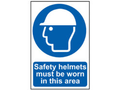 Safety Helmets Must Be Worn in This Area – PVC Sign 200 x 300mm