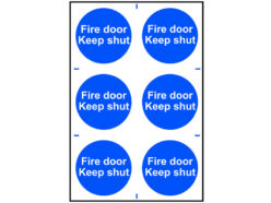 Fire Door Keep Shut – 6 PVC Signs 100 x 100mm