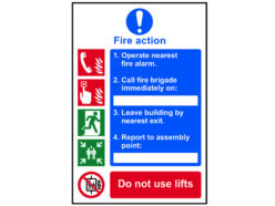 Fire Action Procedure, Style 1 – PVC Sign 200 x 300mm