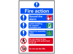 Fire Action Procedure, Style 2 – PVC Sign 200 x 300mm