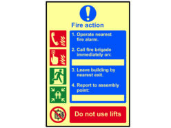 Fire Action Procedure – Photoluminescent Sign 200 x 300mm