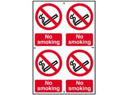 No Smoking – 4 PVC Signs 100 x 150mm