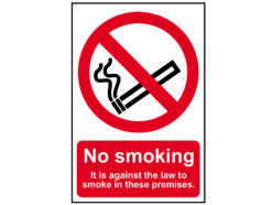 No Smoking In These Premises – PVC Sign 200 x 300mm