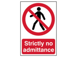 Strictly No Admittance – PVC Sign 200 x 300mm