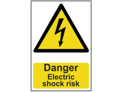 Danger Electric Shock Risk – PVC Sign 200 x 300mm