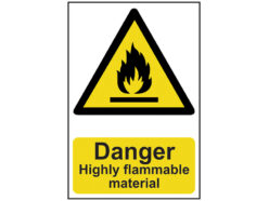 Danger Highly Flammable Material – PVC Sign 200 x 300mm