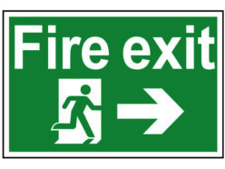 Fire Exit Running Man Arrow Right – PVC Sign 300 x 200mm