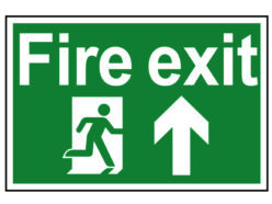 Fire Exit Running Man Arrow Up – PVC Sign 300 x 200mm