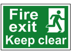 Fire Exit Keep Clear – PVC Sign 300 x 200mm