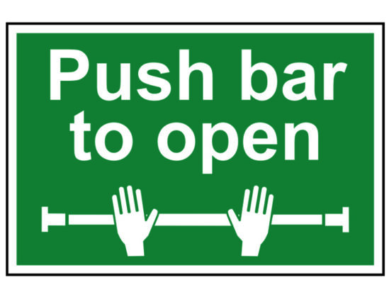 Push Bar To Open - PVC Sign 300 x 200mm