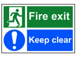 Fire Exit Keep Clear – PVC Sign 300 x 200mm