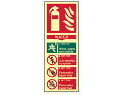 Fire Extinguisher Composite Water – Photoluminescent 75 x 200mm