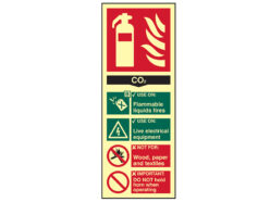 Fire Extinguisher Composite CO2 – Photoluminescent 75 x 200mm