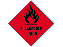 Flammable Liquid – Self Adhesive Vinyl Sign 100 x 100mm