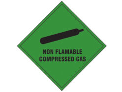 Non Flammable Compressed Gas – Self Adhesive Vinyl Sign 100 x 100mm