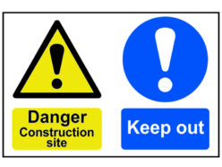 Danger Construction Site Keep Out – PVC Sign 600 x 400mm