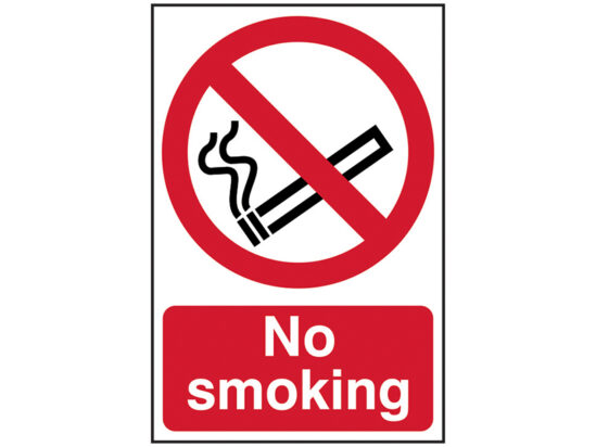 No Smoking - PVC Sign 400 x 600mm