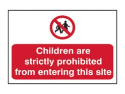 Children Prohibited From Entering Site – PVC Sign 600 x 400mm