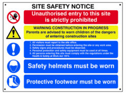 Composite Site Safety Notice – FMX Sign 800 x 600mm