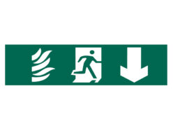 Running Man Arrow Down – PVC Sign 200 x 50mm