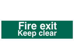 Fire Exit Keep Clear Text Only – PVC Sign 200 x 50mm