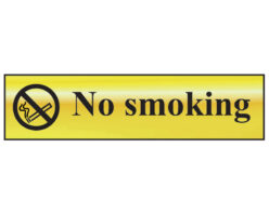 No Smoking – Polished Brass Effect 200 x 50mm