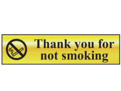 Thank You For Not Smoking – Polished Brass Effect 200 x 50mm