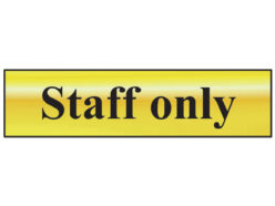 Staff Only – Polished Brass Effect 200 x 50mm