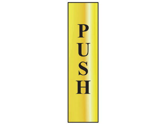 Push Vertical - Polished Brass Effect 50 x 200mm