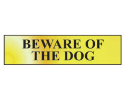 Beware Of The Dog – Polished Brass Effect 200 x 50mm