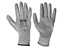 Grey PU Coated Cut 3 Gloves – XXL (Size 11)