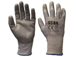 Grey PU Coated Cut 5 Gloves – M (Size 8)