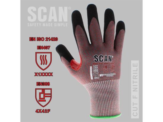 Nitrile Palm Cut F Gloves - L (Size 9) - Image 5