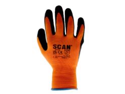 Hi-Vis Orange Foam Latex Coated Gloves – L (Size 9)