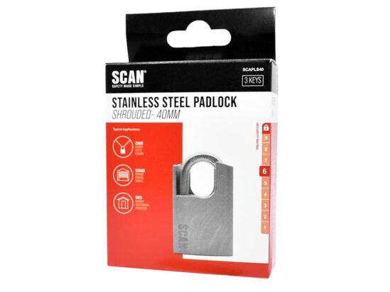 Stainless Steel Shrouded Padlock 40mm