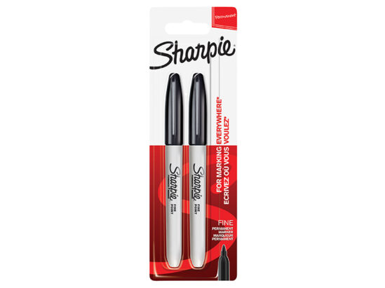 Fine Tip Permanent Marker Black (Pack 2) - Image 3