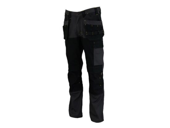 Dixon Slim Fit Trousers Grey/Black Waist 34in Leg R - Image 3