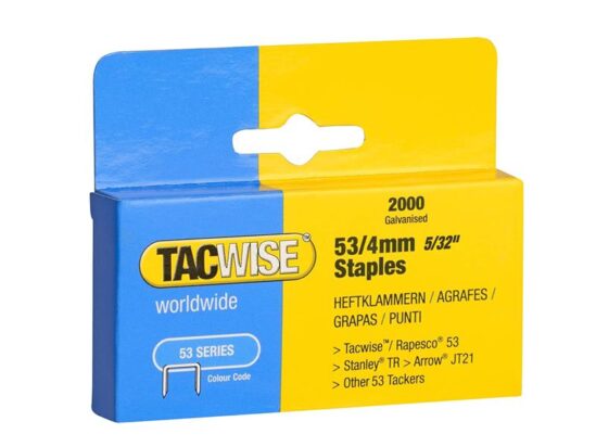 53 Light-Duty Staples 4mm (Type JT21  A)  (Pack 2000)