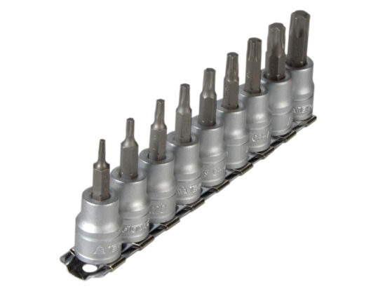 M3813TX Socket Clip Rail Set of 9 External TORX 3/8in Drive